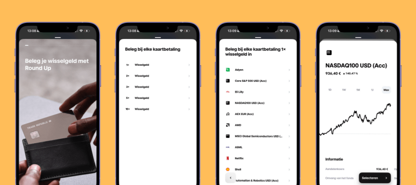 Trade Republic Round Up Showcase Screenshots van de Trade Republic app