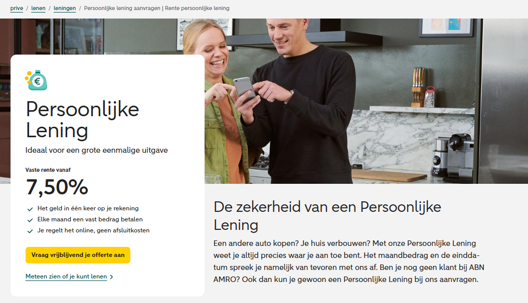 ABN AMRO Persoonlijke lening2 ABN AMRO Persoonlijke lening2