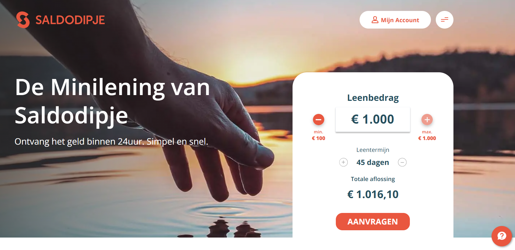 Saldodipje Geld lenen als particulier bij Saldodipje