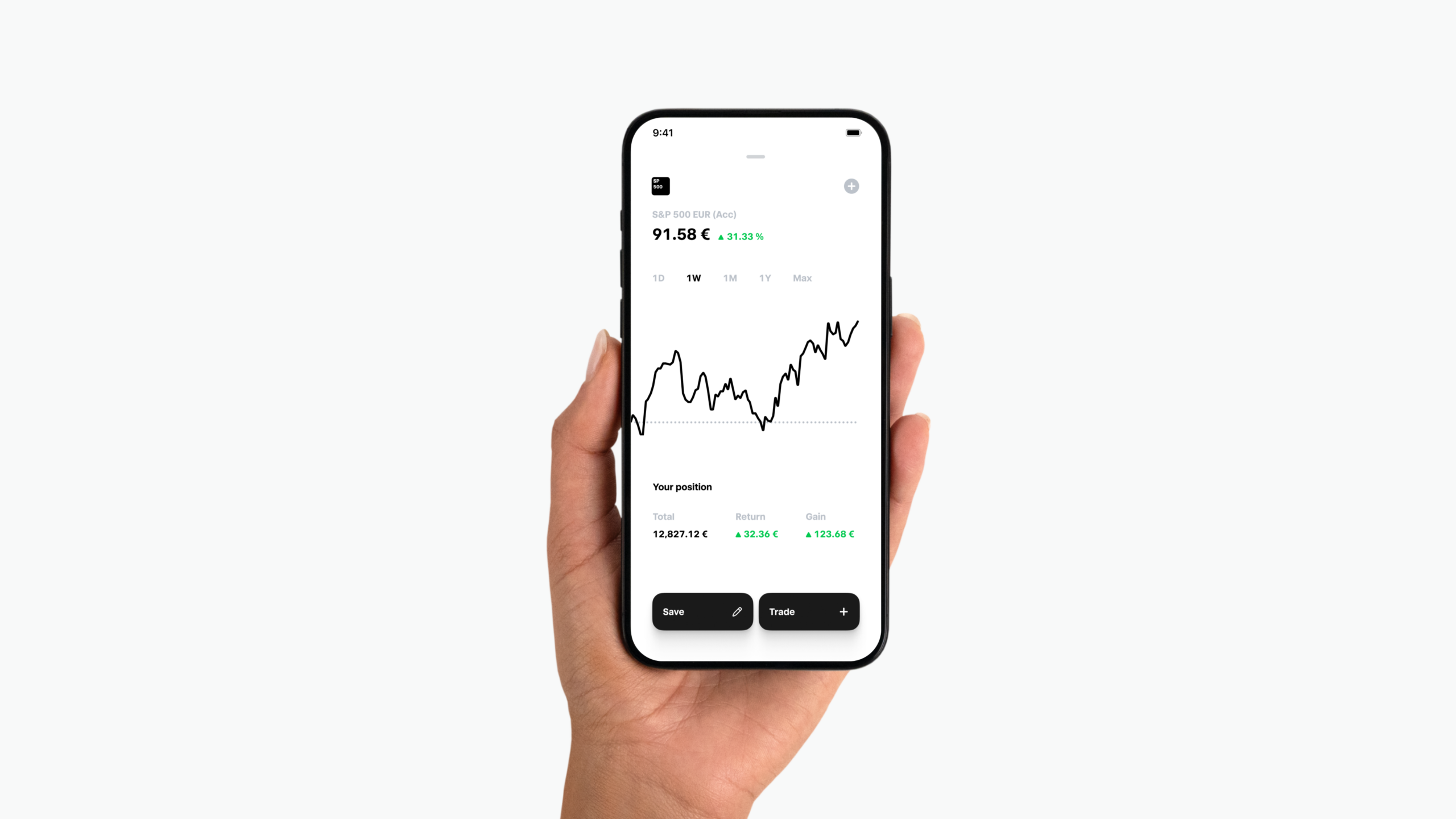Tradereopublic app met koersoverzicht met fractioneel beleggen.