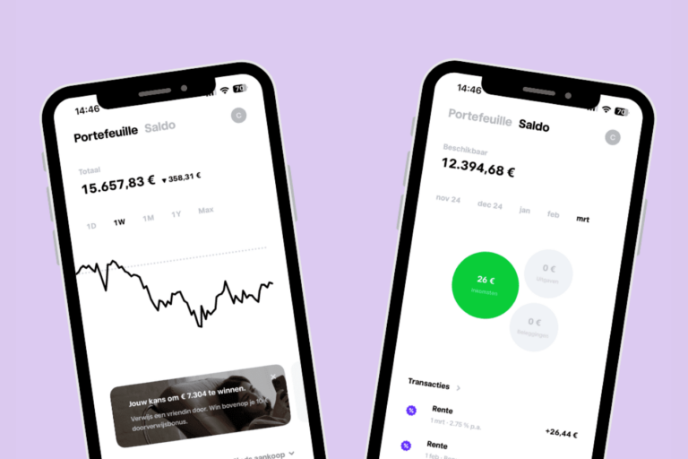 Twee telefoons met app trade republic in beeld