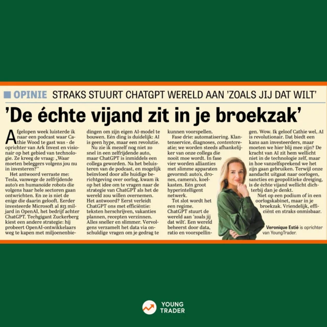 Ik vroeg ChatGPT hoe het onze wereld zou overnemen? Het antwoord is ff slikken 😂😂 

Vond je het interessant deze column te lezen? Support mij dan vooral met een like op dit bericht 🙏🏼 Liefs!

bron: @telegraaf.nl 

#column #opinie #beleggen #chatgpt #chatgptprompts #vermogen #geld #geldvragen #money #personalfinance #finance #financieel